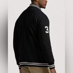 Polo by Ralph Lauren Black Varsity Jacket with White Details